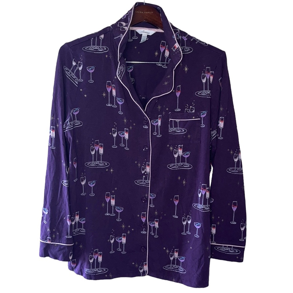 Soma Champagne Toast Purple Pajama Top (XL)